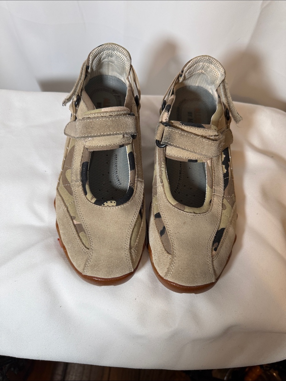 Allrounder by Mephisto Beige Camo Velcro Mary Jane Sneakers
